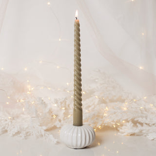 TWISTED DINNER CANDLE - TAUPE (25CM / 2 STUKS)