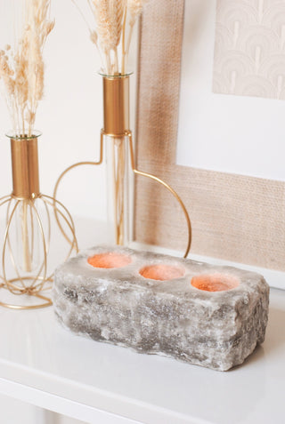 SALT STONE - 3 TEALIGHT HOLDER