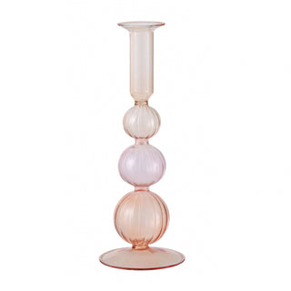 SOFT TONES GLASS CANDLE HOLDER - LARGE