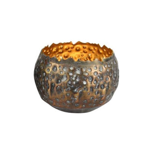 METAL BRONZE & GOLD TEALIGHT HOLDER - SMALL