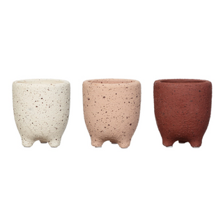 SPECKLED LEGGY PLANTER - MAROON