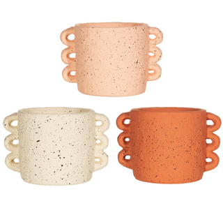 TRIPLE HANDLE PLANTER - PEACH